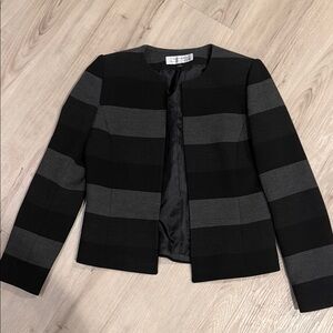 Tahari Black and Gray Striped Women's Jacket